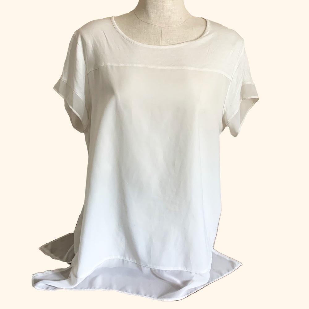 Loft Lightweight Short Sleeve Blouse Sz L